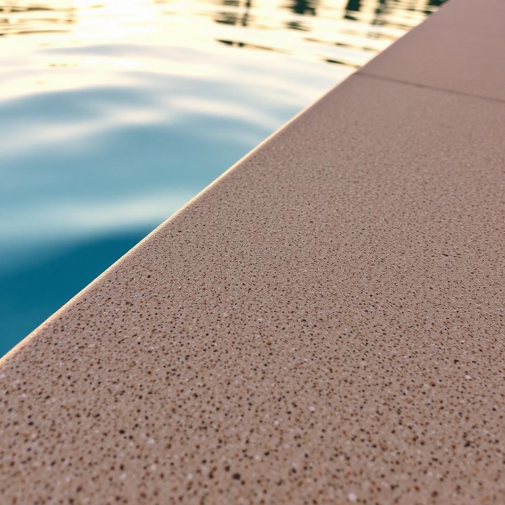 Textured cool deck coating at a pool edge